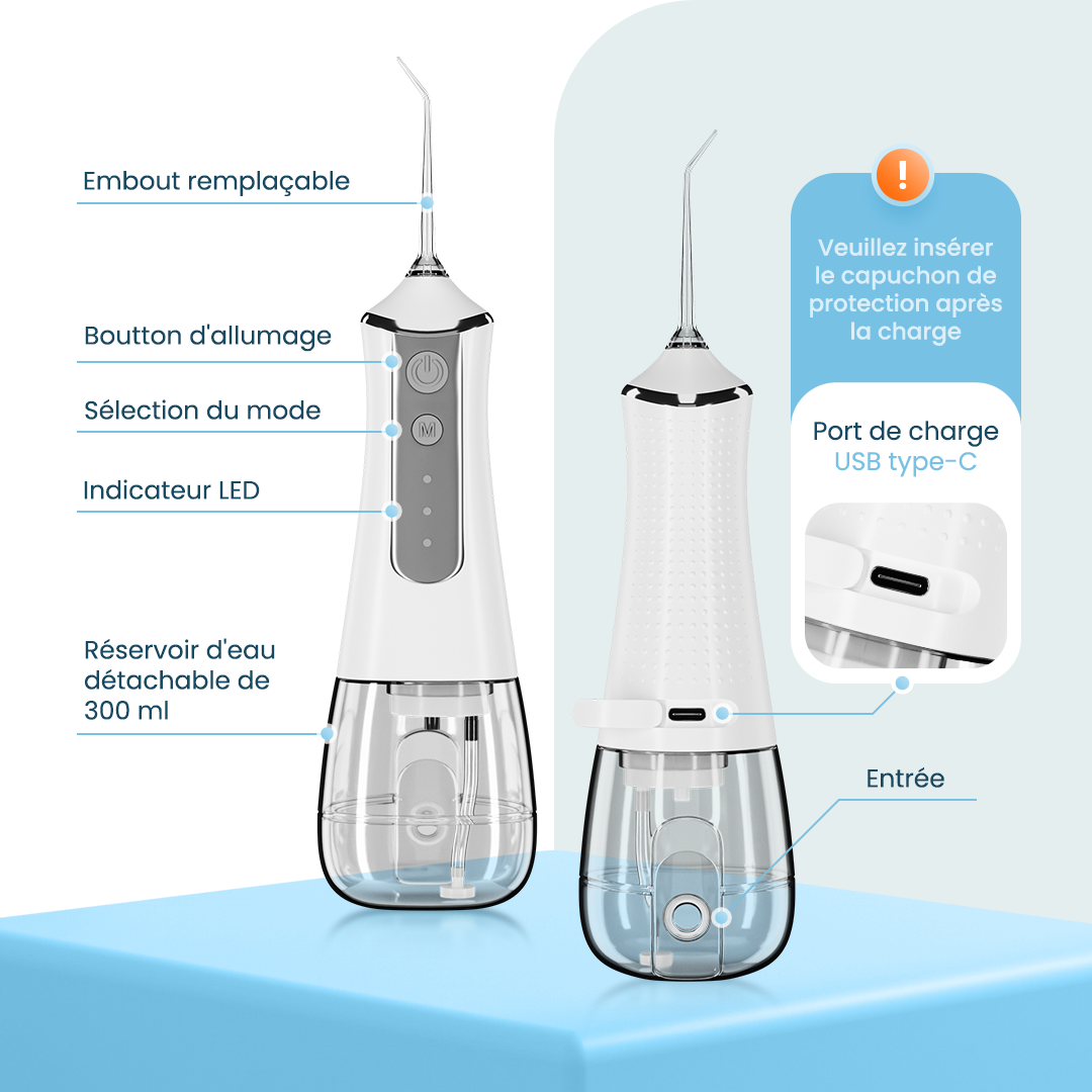 Hydropulseur jet dentaire portable | HydroMax