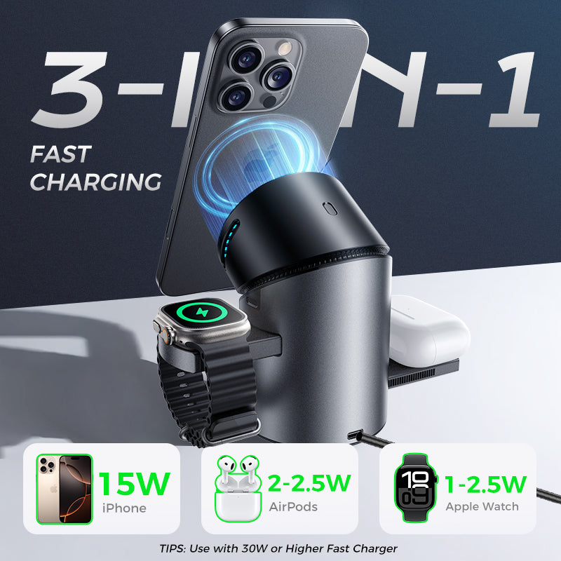 MAGIC JOHN 3-IN-1 Wireless Charging Station