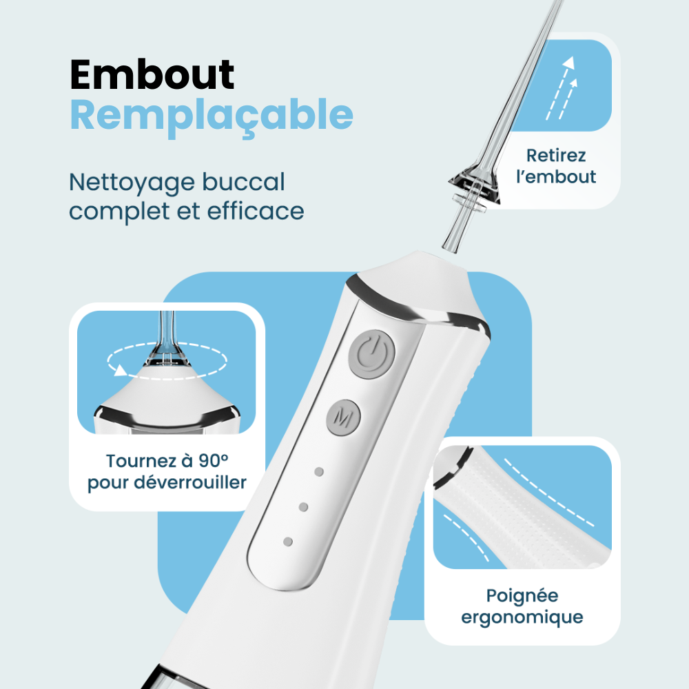 Hydropulseur jet dentaire portable | HydroMax